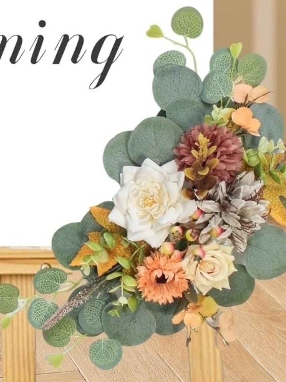 Autumn Eucalyptus Floral Wedding Set - Fall Orange & Green - Picture 8 of 14
